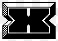 X letter png sticker 8-bit font illustration, transparent background. Free public domain CC0 image.
