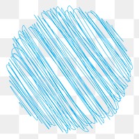 Blue scribble badge png sticker abstract frame illustration, transparent background. Free public domain CC0 image.