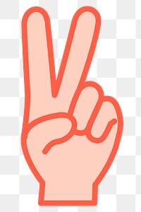 Number 2 png sticker hand gesture illustration, transparent background. Free public domain CC0 image.