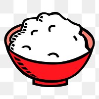 Rice bowl png sticker Asian food illustration, transparent background. Free public domain CC0 image.