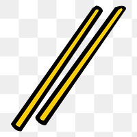 Chopsticks png sticker tableware illustration, transparent background. Free public domain CC0 image.