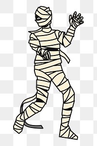 Mummy png sticker Halloween illustration, transparent background. Free public domain CC0 image.