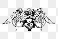 Cherub png sticker ornament illustration, transparent background. Free public domain CC0 image.