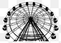 Ferris wheel png silhouette sticker amusement park illustration, transparent background. Free public domain CC0 image.