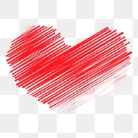 Scribbled heart png sticker Valentine's illustration, transparent background. Free public domain CC0 image.