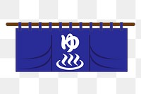 Onsen door curtain png sticker Japanese sign illustration, transparent background. Free public domain CC0 image.