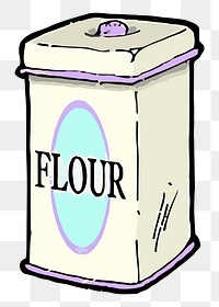 Flour can png sticker food illustration, transparent background. Free public domain CC0 image.