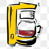 Coffee maker png sticker drink illustration, transparent background. Free public domain CC0 image.