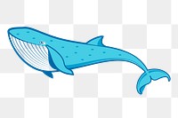 Blue whale png sticker sea animal illustration, transparent background. Free public domain CC0 image.