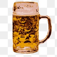 Beer pint png sticker alcoholic drink illustration, transparent background. Free public domain CC0 image.