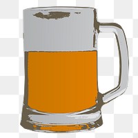 Beer pint png sticker alcoholic drink illustration, transparent background. Free public domain CC0 image.