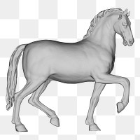 3D horse png sticker animal illustration, transparent background. Free public domain CC0 image.