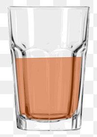 Whiskey glass png sticker alcoholic drink illustration, transparent background. Free public domain CC0 image.