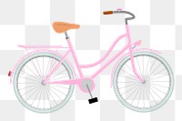 Pink bike png sticker transportation illustration, transparent background. Free public domain CC0 image.