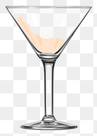 Martini png sticker alcoholic drink illustration, transparent background. Free public domain CC0 image.