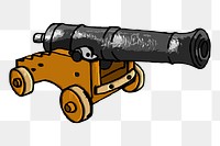 Canon png sticker weapon illustration, transparent background. Free public domain CC0 image.