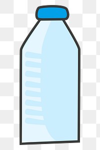 Plastic water bottle png sticker recyclable illustration, transparent background. Free public domain CC0 image.