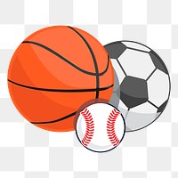 Balls png sticker sport equipment illustration, transparent background. Free public domain CC0 image.