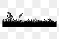 Silhouette grassland border  png sticker nature illustration, transparent background. Free public domain CC0 image.
