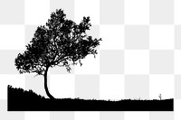 Silhouette tree border png sticker nature illustration, transparent background. Free public domain CC0 image.