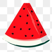 Watermelon png sticker fruit illustration, transparent background. Free public domain CC0 image.