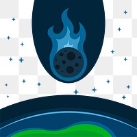 Meteor png sticker outer space illustration, transparent background. Free public domain CC0 image.