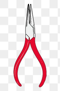 Needle nose pliers png sticker handyman tool illustration, transparent background. Free public domain CC0 image.