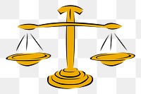 Justice scales png sticker object illustration, transparent background. Free public domain CC0 image.