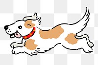 Running dog png sticker animal illustration, transparent background. Free public domain CC0 image.