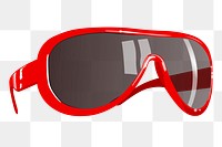 Red sunglasses png sticker object illustration, transparent background. Free public domain CC0 image.