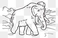 Mammoth png sticker animal illustration, transparent background. Free public domain CC0 image.