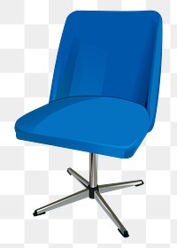 Blue chair png sticker furniture illustration, transparent background. Free public domain CC0 image.