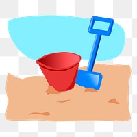 Sand bucket png sticker summer illustration, transparent background. Free public domain CC0 image.