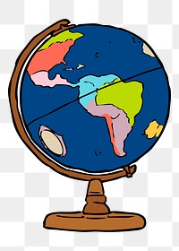 Globe ball png sticker geography illustration, transparent background. Free public domain CC0 image.