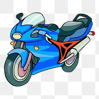 Blue big bike png sticker tranportation illustration, transparent background. Free public domain CC0 image.