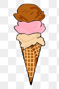 Ice cream png sticker food illustration, transparent background. Free public domain CC0 image.