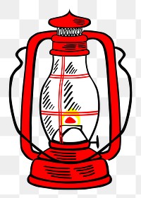Hurricane lantern png sticker camping tool illustration, transparent background. Free public domain CC0 image.