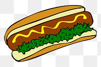 Hot dog png sticker food illustration, transparent background. Free public domain CC0 image.