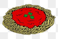 Spaghetti png sticker food illustration, transparent background. Free public domain CC0 image.