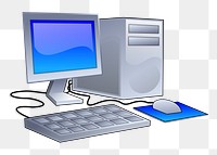 Desktop computer png sticker technology illustration, transparent background. Free public domain CC0 image.