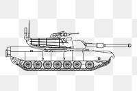 Tank png sticker military vehicle illustration, transparent background. Free public domain CC0 image.