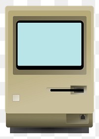 Vintage computer png sticker technology illustration, transparent background. Free public domain CC0 image.