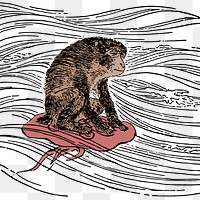 Japanese monkey png sticker animal illustration, transparent background. Free public domain CC0 image.