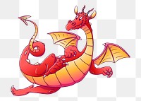 Red dragon png sticker animal illustration, transparent background. Free public domain CC0 image.