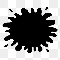 Ink splatter png sticker badge illustration, transparent background. Free public domain CC0 image.