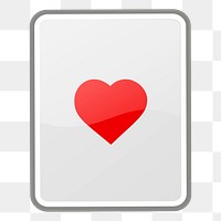 Heart card game png sticker clipart illustration, transparent background. Free public domain CC0 image.