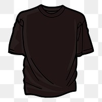 Black t-shirt png sticker apparel illustration, transparent background. Free public domain CC0 image.