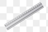 Stainless steel ruler png sticker stationery illustration, transparent background. Free public domain CC0 image.