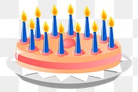 Birthday cake png sticker celebration illustration, transparent background. Free public domain CC0 image.