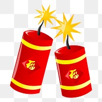 Chinese firecrackers png sticker celebration illustration, transparent background. Free public domain CC0 image.